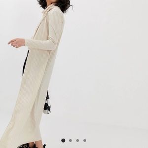 ASOS ribbed maxi cardigan with collar. Size 6